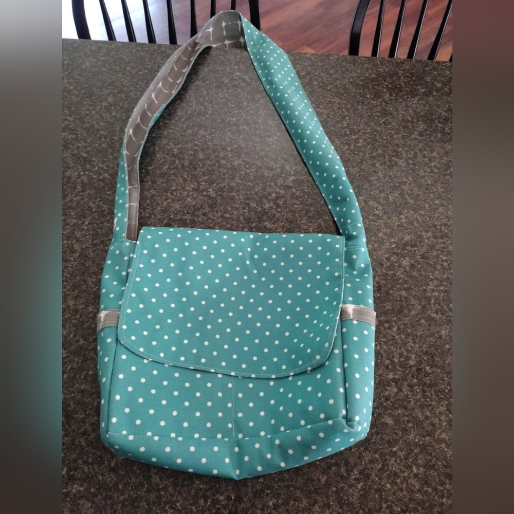 Teal/Grey Reversible Crossbody